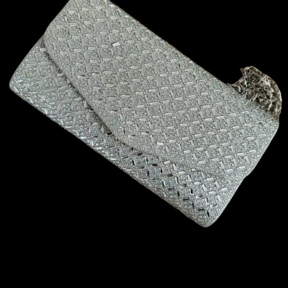 Silver clutch with rhinestones - Picture 3 of 9
